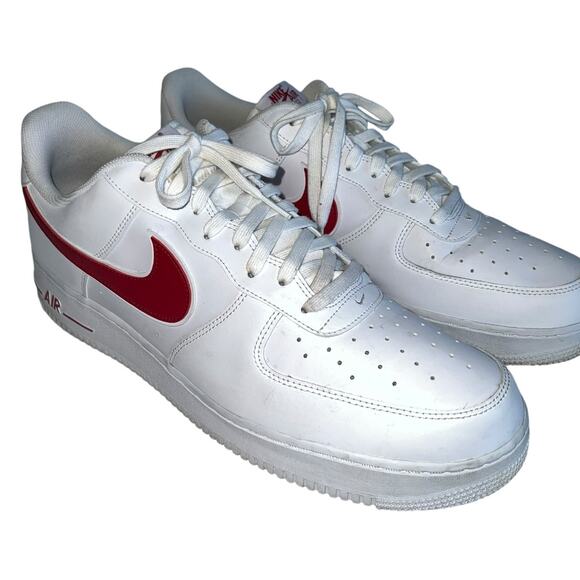 Nike Air Force 1 Low A02423-102 White/ Gym Red Leather Shoes Men 15 - Picture 2 of 15